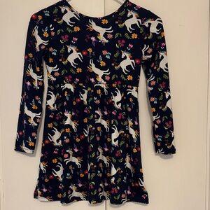 Freestyle Navy Unicorn and Floral Kids Dress